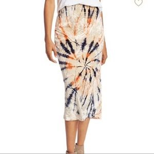 Free People Fireworks Tie Die Velvet Skirt